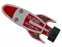 Rocket-shaped BSL programmer suitable for MSP430 microcontrollers