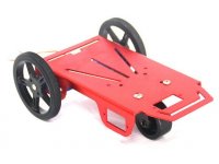 Metal Robot Chassis Kit with two wheels, two DC servo motors, one free wheel.